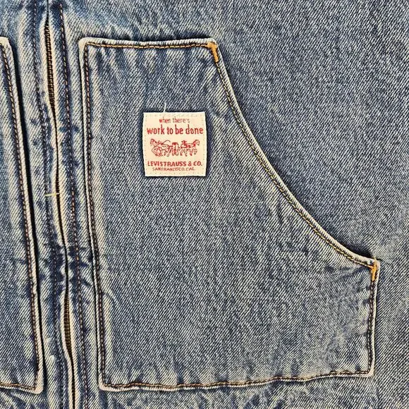 LEVI'S MEN'S SMALL DENIM QUILTED RELAXED VEST FULL ZIP VINTAGE INDIGO NWT - Picture 5 of 8